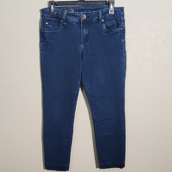 Kut from the Kloth Jeans Size 6 Diana Skinny Blue Ankle Cropped Jeans Hemmed - Picture 1 of 11